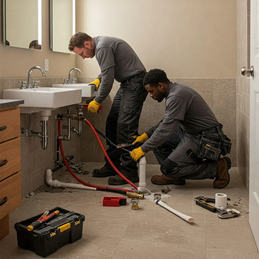 Photo of plumber working